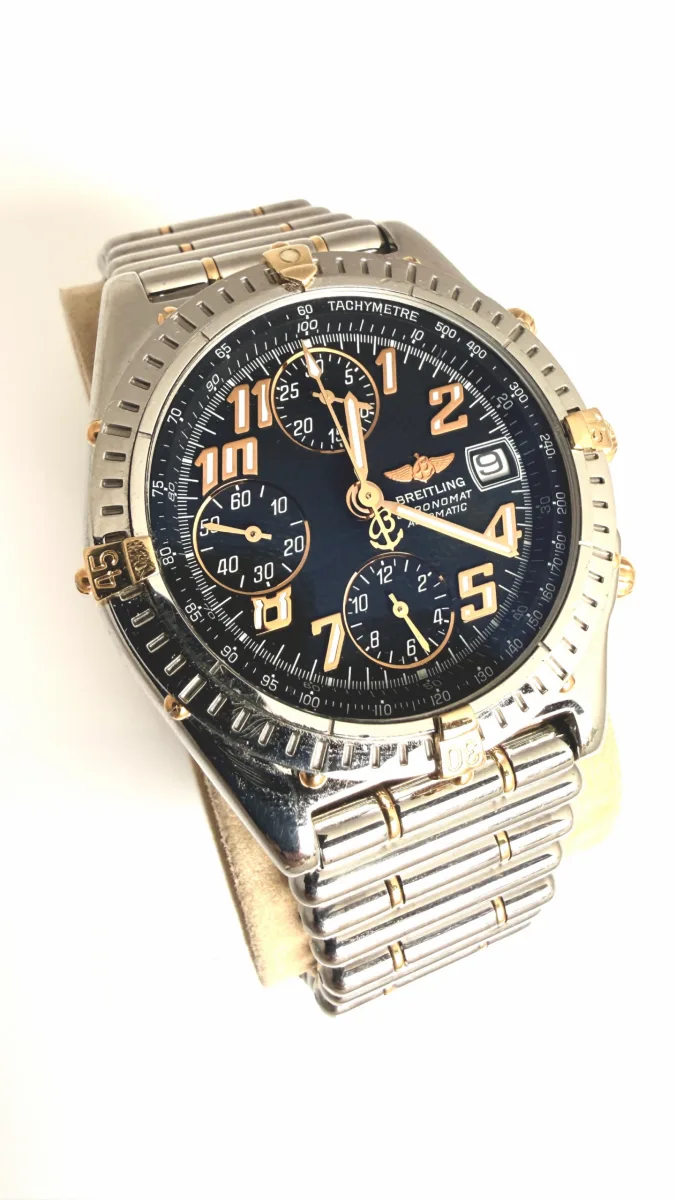 Breitling Chronomat Stahl Gold Rulleauxarmband Anthrazit ZB